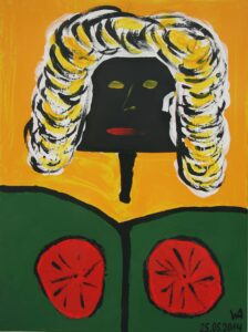 Chica con pelo blanco