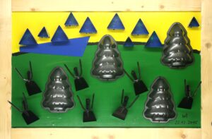 Vacas en el prado del bosque