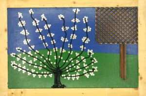 Manzano en flor y hórreo