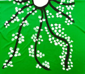 Cerezo en flor blanco verde