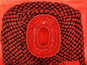 Cesta roja con bufanda roja