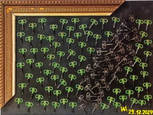 Bosque verde dañado por una tormenta